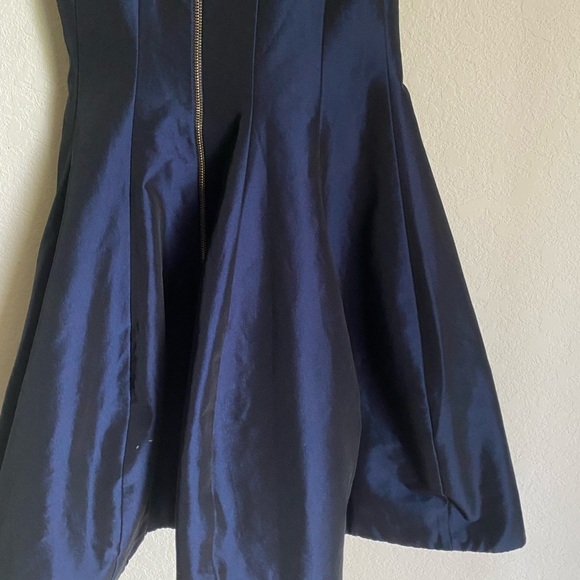 Betsy & Adam Fit & Flare Shimmery Elegant Navy Blue Party Made In USA Dress Sz M - Picture 13 of 15